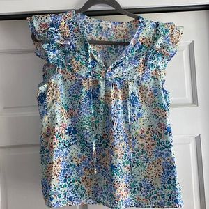 Jcrew ruffle sleeve blouse